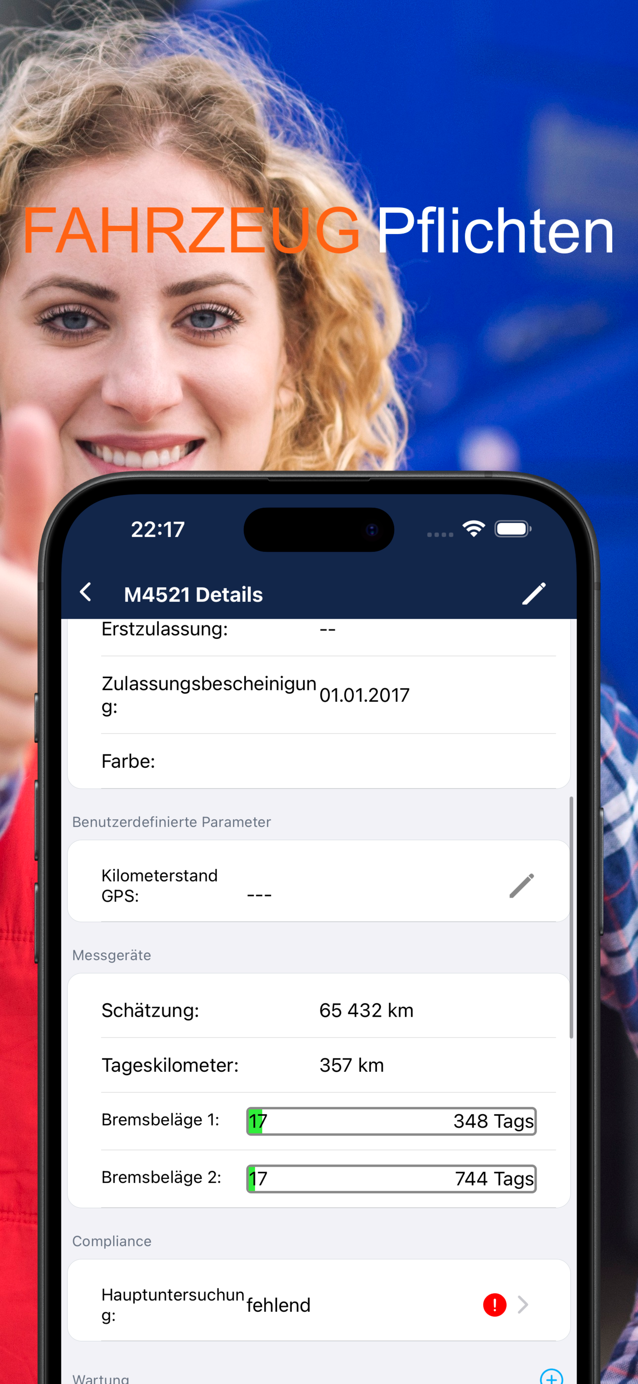 Fahrzeug-Wartungsanzeigen
